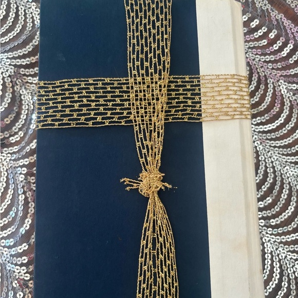 Gold and Cream osteen Decorative Books - Picture 1 of 6